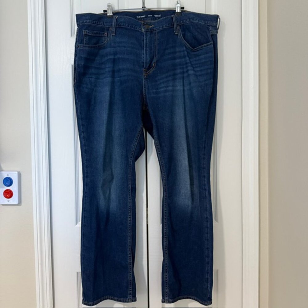 EUC Old Navy 40x30 Bootcut Jeans 100% Cotton Denim Dark Wash